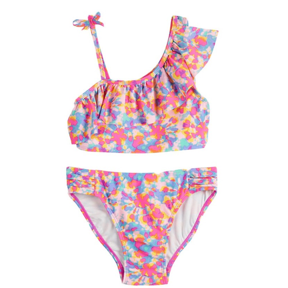 So Girls Swimsuit 2 Piece Set Summer Splash 16 New with Tags Pink UPF 50 Ruffled